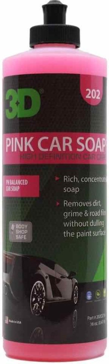 3D PRODUCTS Pink Car Soap - 16 oz / 473 ml Flacon