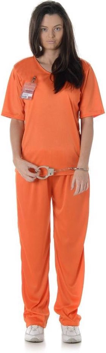 Karnival Costumes - Gevangenis kostuum voor Vrouwen - XL - Oranje