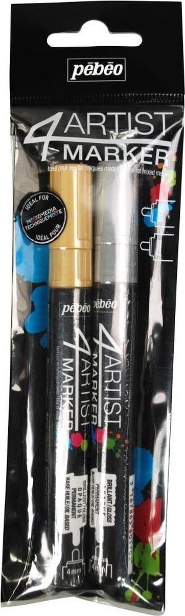 Pebeo - 4Artist Markers - Goud&Zilver - set 2 stuks