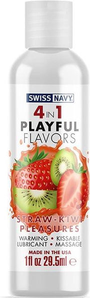 Swiss Navy Playful Straw-Kiwi Pleasures-smaak 4 in 1 Lubricant - 30ml