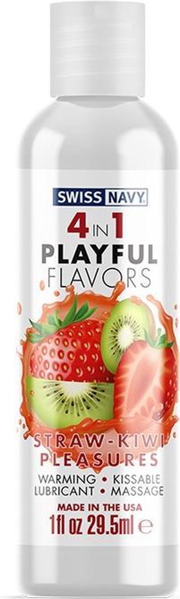 Swiss Navy Playful Straw-Kiwi Pleasures-smaak 4 in 1 Lubricant - 30ml