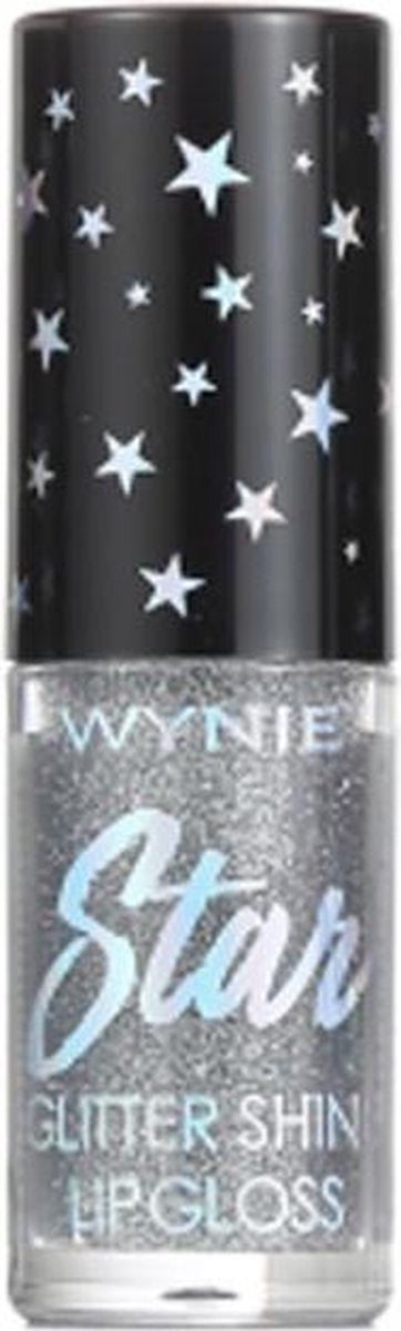 Wynie - Star - Glitter Shine Lipgloss - Transparant met Zilver Mini Glitter - Nummer 001 - 1 stuks