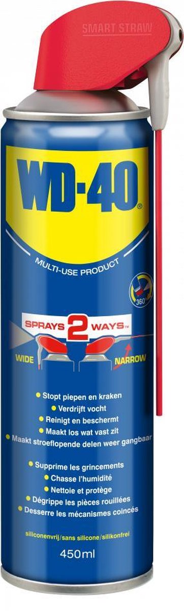 WD-40 Multi-Use Product - Kruipolie - Stopt Piepen & Kraken - Maakt Los Wat Vast Zit - Siliconevrij - 450ml