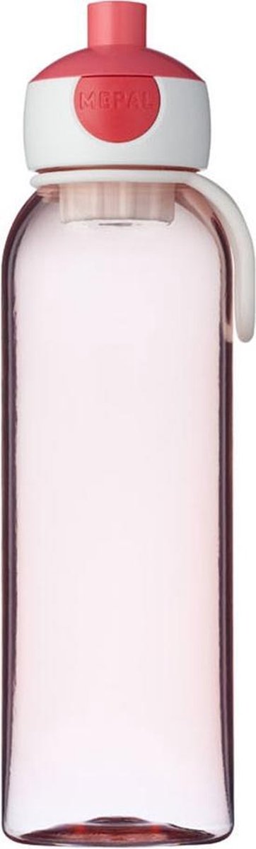 Mepal – waterfles pop-up Campus – 500 ml – roze – drinkfles kinderen – zicht op inhoud – BPA vrij
