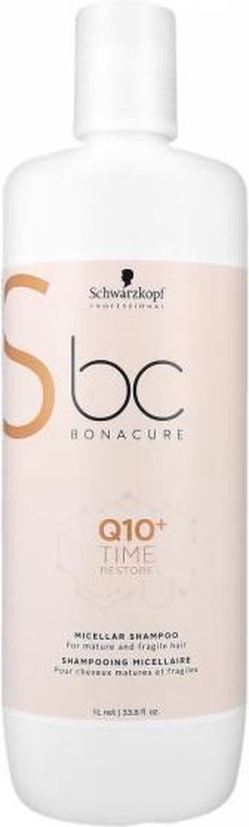 MULTIBUNDEL 4 stuks Schwarzkopf Bc Time Restore Q10 Micellar Shampoo 1000ml
