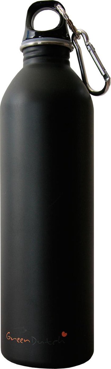 Greendutch roestvrijstalen drinkfles - 0.6 l - Mat Zwart