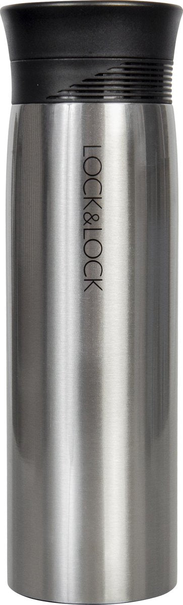 Lock&Lock RVS Thermosfles | Isoleerfles | Veldfles | Drinkfles - 400 ml - Zilver