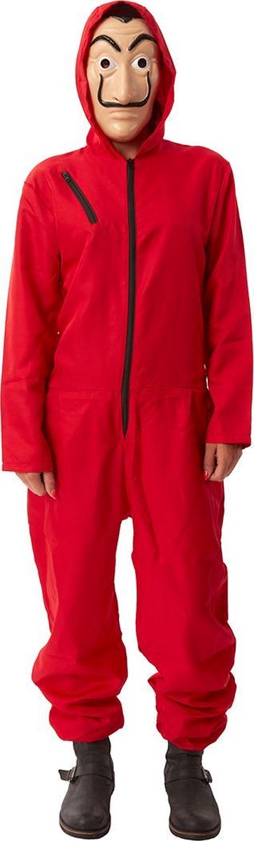 La casa de papel carnaval rode overall outfit kostuum + dali Masker - maat M/L