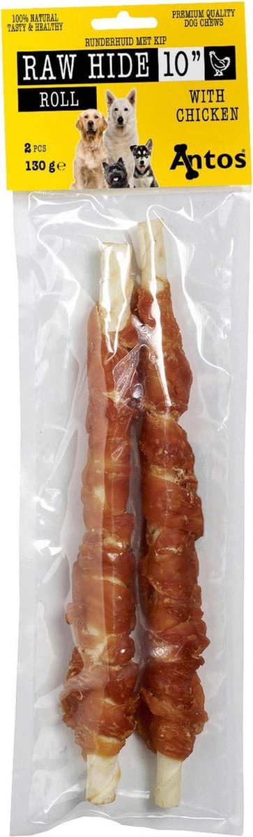 Antos Runderhuid Met Kip Rol Kip&Rund - Hondensnacks - 130 g