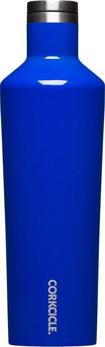 Corkcicle Canteen 750ml - Gloss Cobalt Roestvrijstaal - 25oz. Waterfles en Thermosfles - 3wandig - 25uur koud en 12uur warm - BPA vrij - grote opening voor ijsklontjes