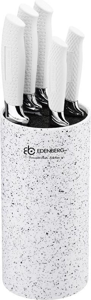 Edënbërg White Line - Messenset met Universele Messenhouder - 6 delig  - Ø 11 cm