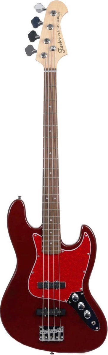 Fazley FJB218DR elektrische basgitaar rood