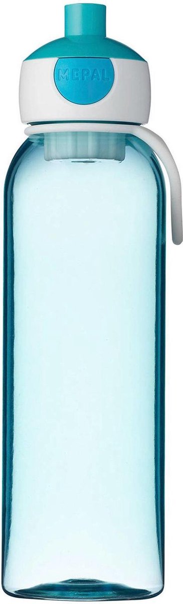 Mepal – waterfles pop-up Campus – 500 ml – turquoise – drinkfles kinderen – zicht op inhoud – BPA vrij