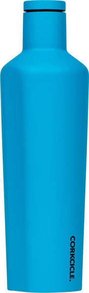 Corkcicle Canteen 750ml - Neon Lights Neon Blue Roestvrijstaal - 25oz. Waterfles en Thermosfles - 3wandig - 25uur koud en 12uur warm - BPA vrij - grote opening voor ijsklontjes