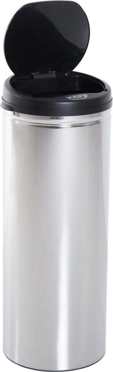 HOMCOM Vuilnisbak IR-sensor rond 50L RVS