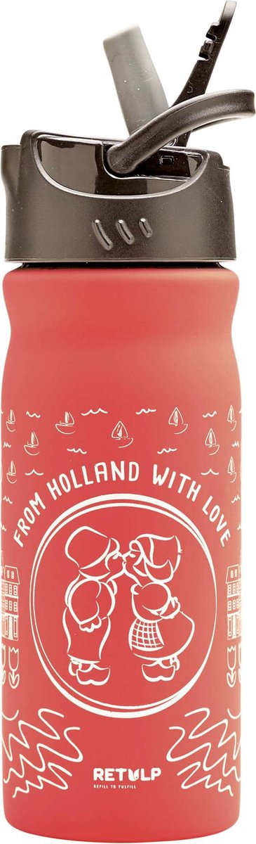 Dutchies Dutch Kiss Drinking Bottle with Straw 400 ml