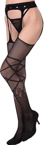 Zwarte Jarretel-look Panty - Vera