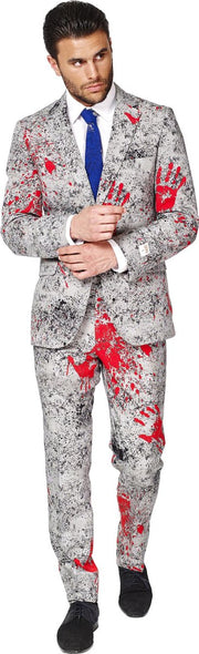 OppoSuits Zombiac - Mannen Kostuum - Grijs - Halloween - Maat 46