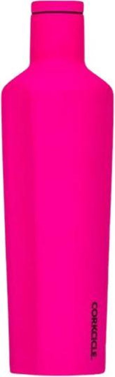 Corkcicle Canteen 750ml - Neon Lights Neon Pink Roestvrijstaal - 25oz. Waterfles en Thermosfles - 3wandig - 25uur koud en 12uur warm - BPA vrij - grote opening voor ijsklontjes