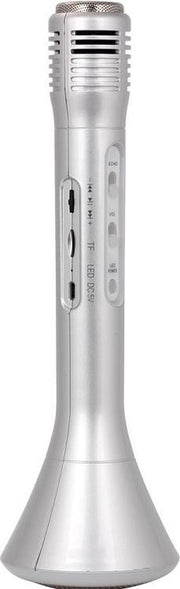 Shall karaoke microfoon met speaker en bluetooth zilver