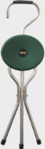 Trio Popular - groen - lichtgewicht aluminium wandelstok met zitje