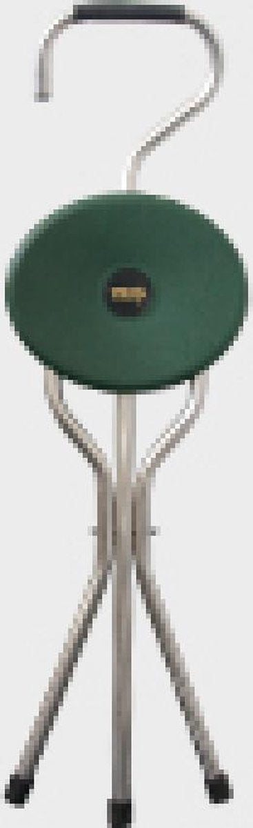 Trio Popular - groen - lichtgewicht aluminium wandelstok met zitje