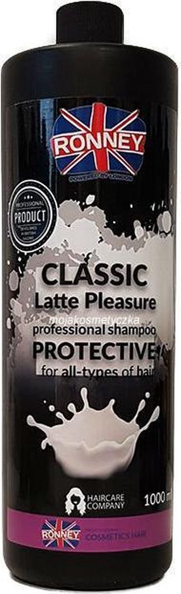 Ronney Professional Shampoo Classic Latte Pleasure Protective For All Types of Hair 1000ml - Normale shampoo vrouwen - Voor Alle haartypes