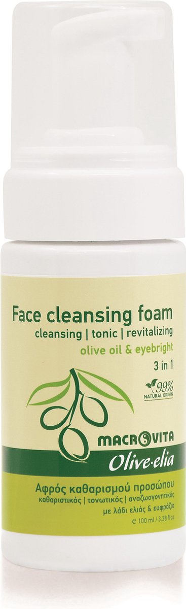 Macrovita Olive-elia Face Cleansing Foam Gezichtsschuim 3 in 1