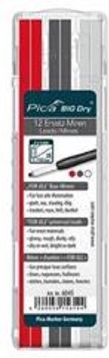 PICA 6045 BIG DRY NAVULLING GRAFIET WIT en ROOD