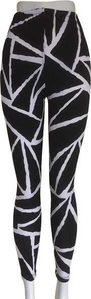 Stijlvolle Dames Society Legging | Fashion Legging | Zwart-Wit - L/XL