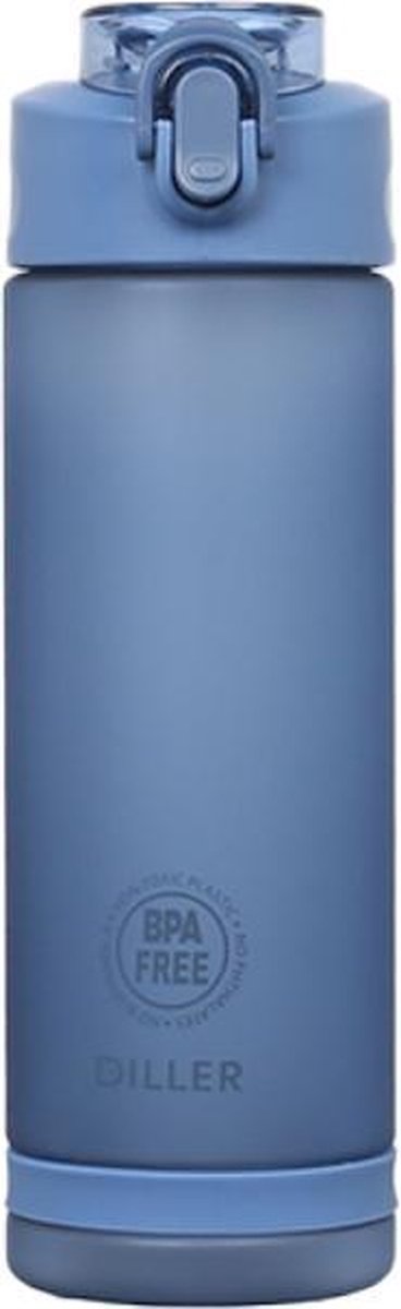 Diller Waterfles met Rietje - Drinkfles - Handig Sluitsysteem  - 750ml  - Blauw - Tritan & BPA-vrij