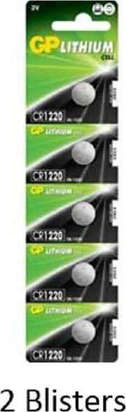 10 stuks (2 blisters a 5 stuks) GP Lithium CR1220 3V