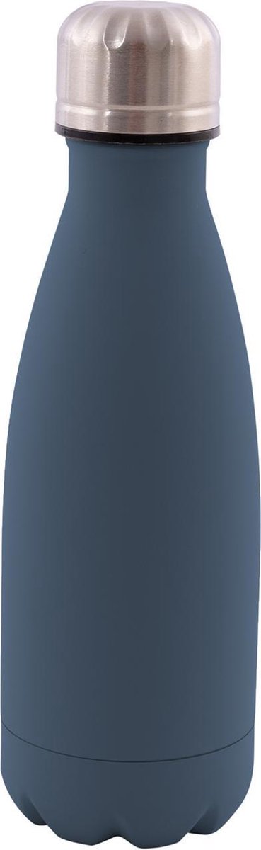 Point-Virgule - Dubbelwandige thermosfles - Isoleerfles - Lekt niet - Stevig - Donkerblauw - RVS - 350 ml