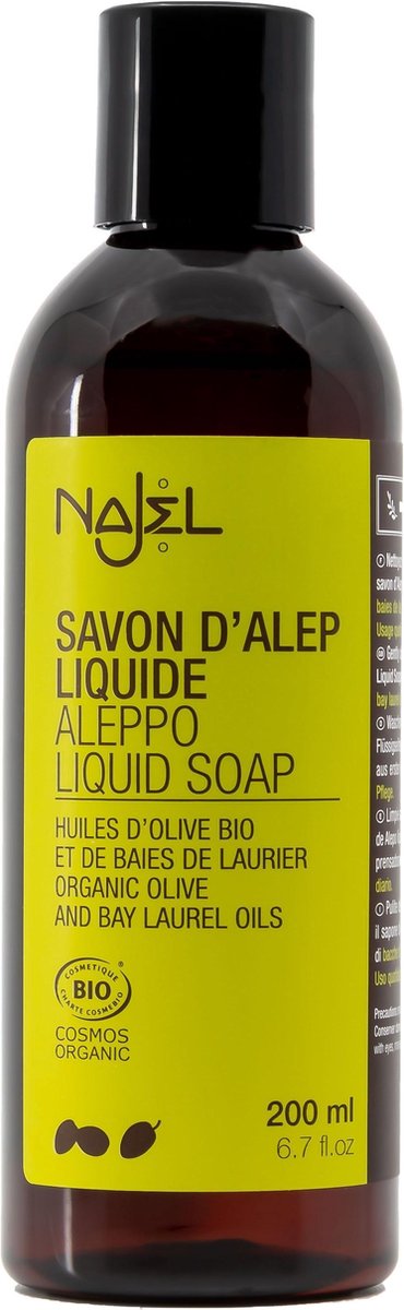 Aleppo Zeep Vloeibaar (Biologisch & Koudgeperst) - Najel 200 ml