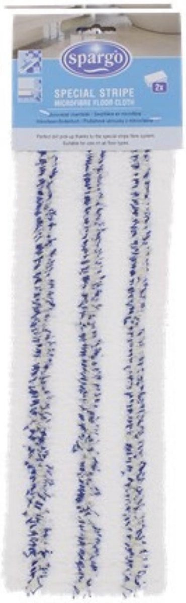 Spargo - Vloerdoek - Stof - Wit/Blauw - 2 stuks