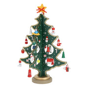 Houten Kerstboom met Hangdecoratie
