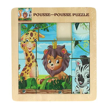 Houten Schuifpuzzel Wilde Dieren