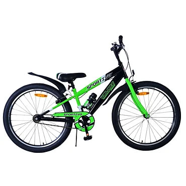 Volare Sportivo Fiets - 24" - Zwart Groen - Twee Handremmen