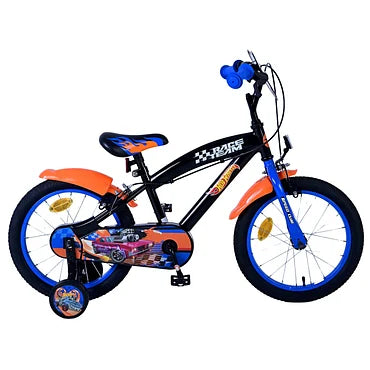 Hot Wheels Fiets - 16" - Zwart Oranje Blauw - Twee handremme