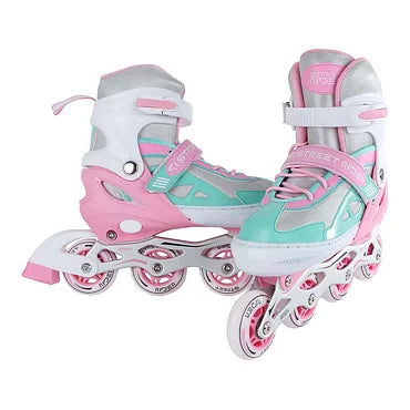 Street Rider Inline Skeelers Roze/Groen Verstelbaar
