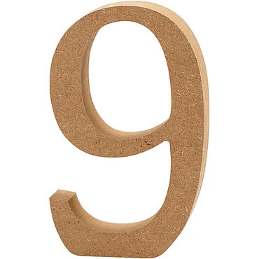 Cijfer 9 MDF 8cm