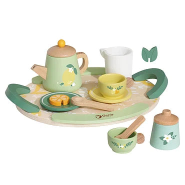 Classic World Houten Vintage Theeset met Dienblad
