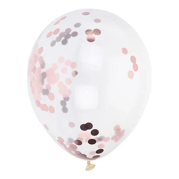 Ballonnen met Rosegouden Confetti