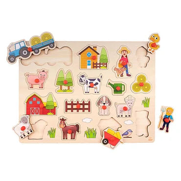 Houten Noppenpuzzel Boerderij