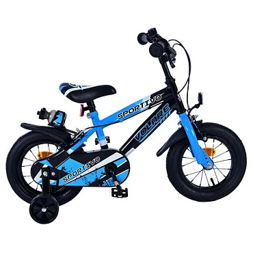 Volare Sportivo Fiets - 12" - Blauw Zwart - Twee Handremmen