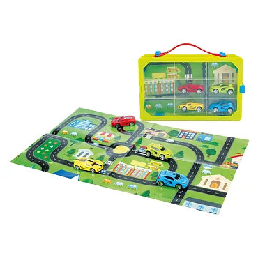 Turbo Racers Verzamelkoffer met Auto's en Speelkleed