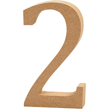 Cijfer 2 MDF 8cm