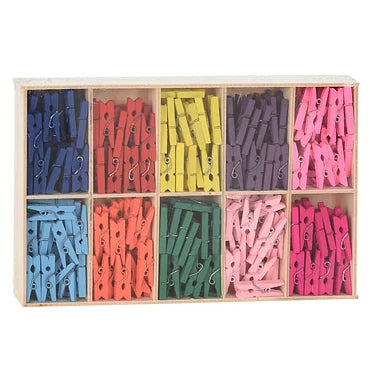 Houten Mini Knijpers Gekleurd