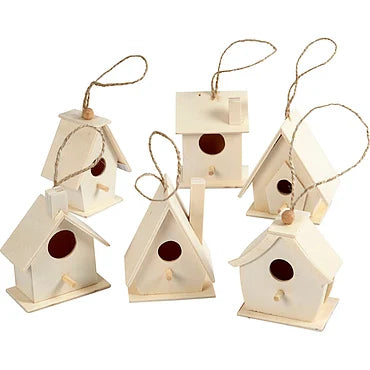Vogelhuis Hout 7cm
