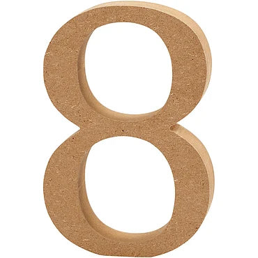 Cijfer 8 MDF 13cm